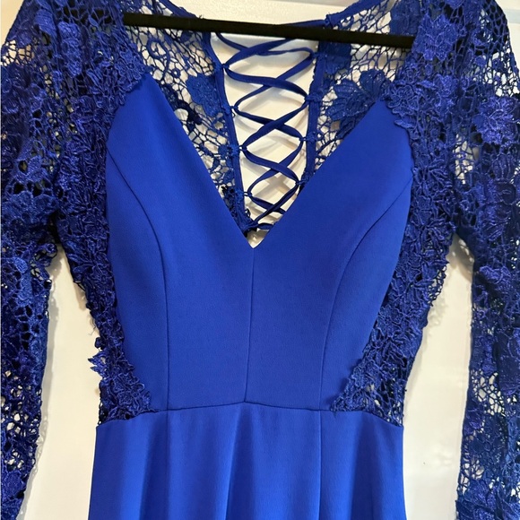 Lulus long sleeve prom dress size medium beautiful detail with lace up back - Picture 7 of 14